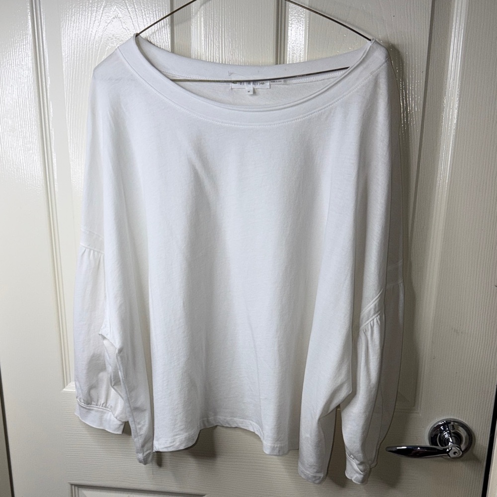 Free the Roses Elegant White Long Sleeve Top
